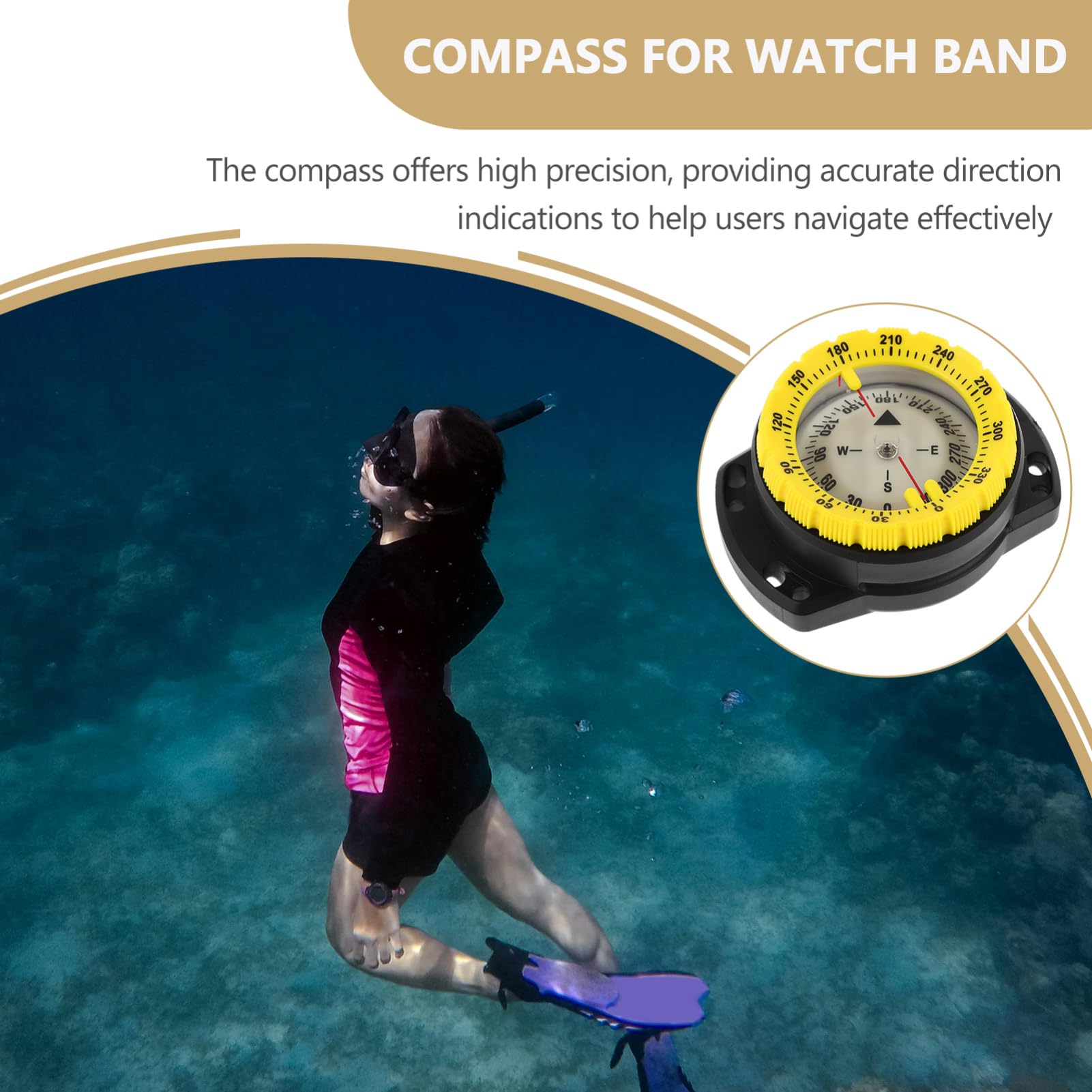 Scuba Diving Leuchtender Wasserdichter Mit Elastischem Band Für Präzise Navigation Beim Tauchen Camping Und Outdoor-aktivitäten
