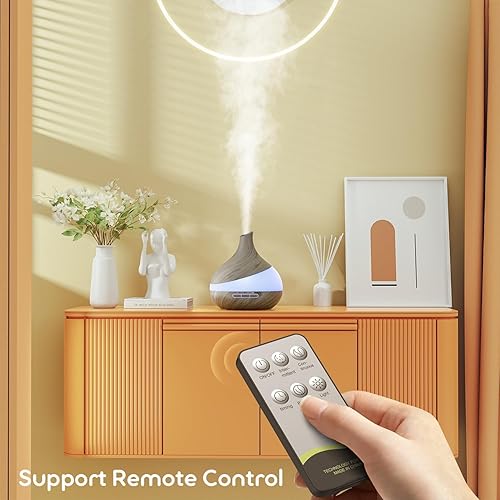 Miniatura 7 de Difusor de aceite esencial de 16.9 fl oz difusor de aroma con control remoto para hotel, spa, sala de yoga, humidificadores para dormitorio con luz