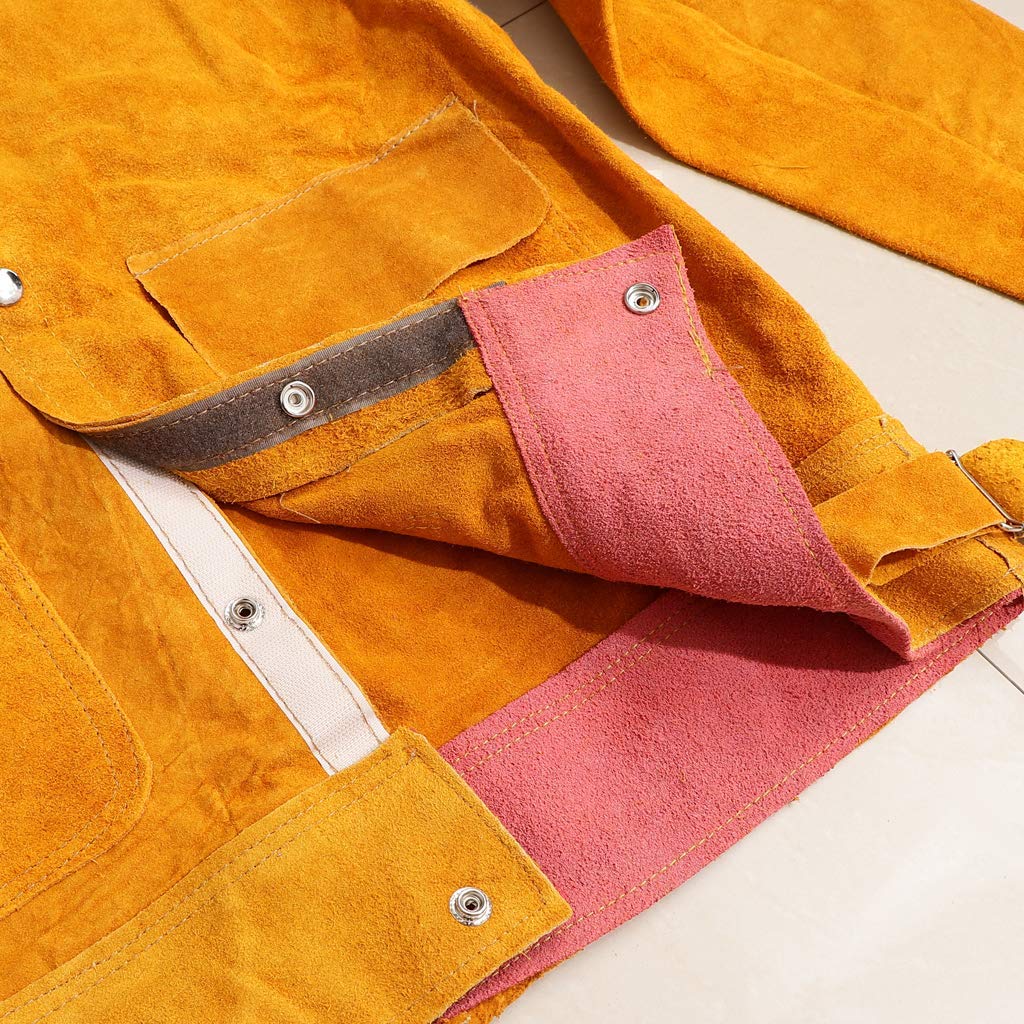Chaqueta de piel de vacuno para soldar, para soldadores, artesanos.