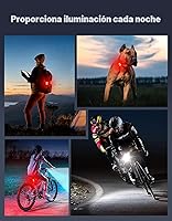 Vista 6 de Luces de bicicleta para conducción nocturna, luces de bicicleta recargables USB delanteras y traseras, luz impermeable IP65 para bicicleta, 4+6