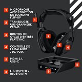 Logitech G Astro A50 X Lightspeed Wireless Gaming Headset + Base – PRO-G Graphene, PLAYSYNC for Xbox Series X|S, PS5, PC/Mac, Nintendo Switch/Switch 2, Bluetooth, HDMI 2.1 Passthru - Black - 6