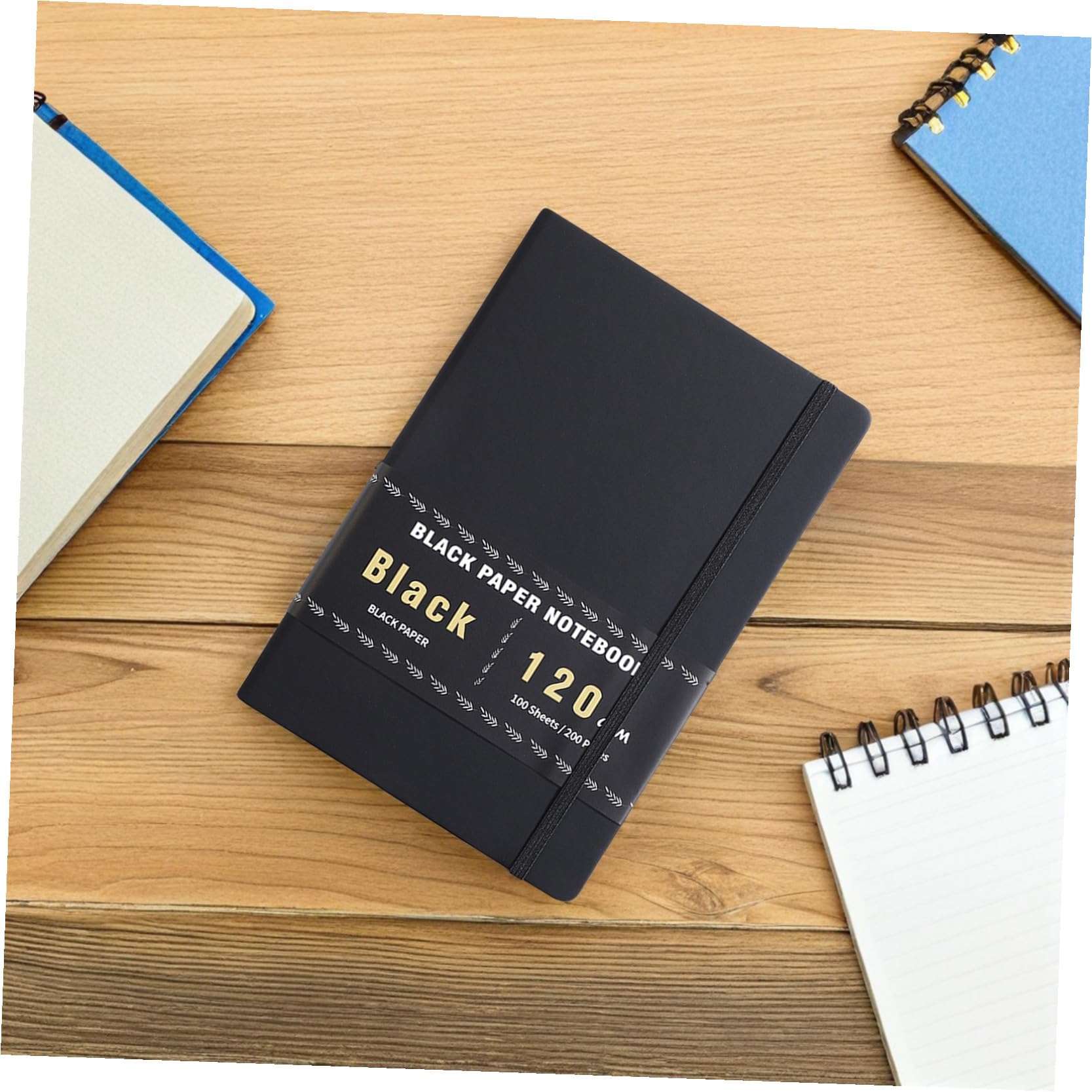Alipis Diario Quaderno Nero A5 200 Pagine Vuote Carta Nera Taccuino per Appunti Schizzi Uso Creativo Portatile per Uomini e Manager Viaggio e Lavoro
