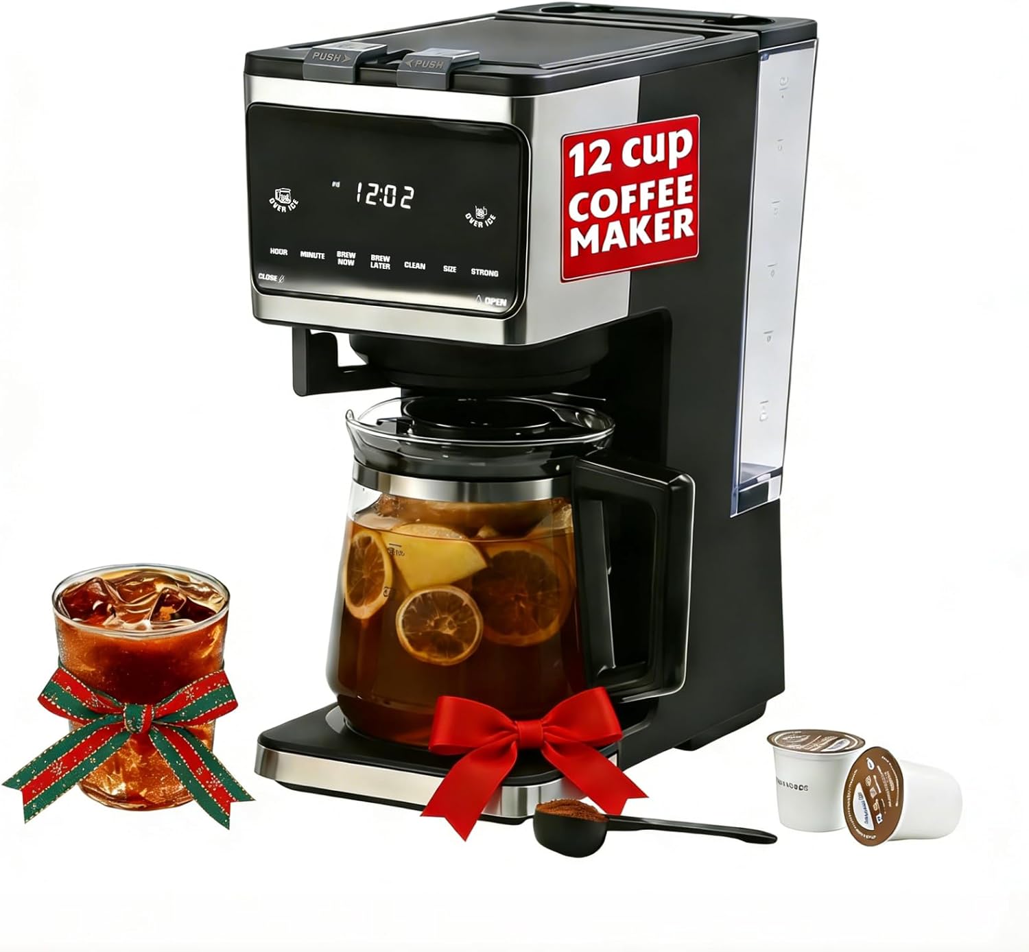 3-in-1 Coffee Machine: Brew K-Cups, Ground Coffee, Iced Drinks, Black 3-in-1 Coffee Machine: Brew K-Cups, Ground Coffee, Iced Drinks, Black