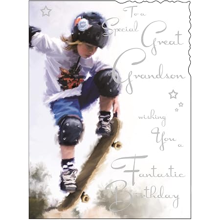 Jonny Javelin Geburtstagskarte Für Enkel – Skateboard-Design, Mit Umschlag 145x194 Mm