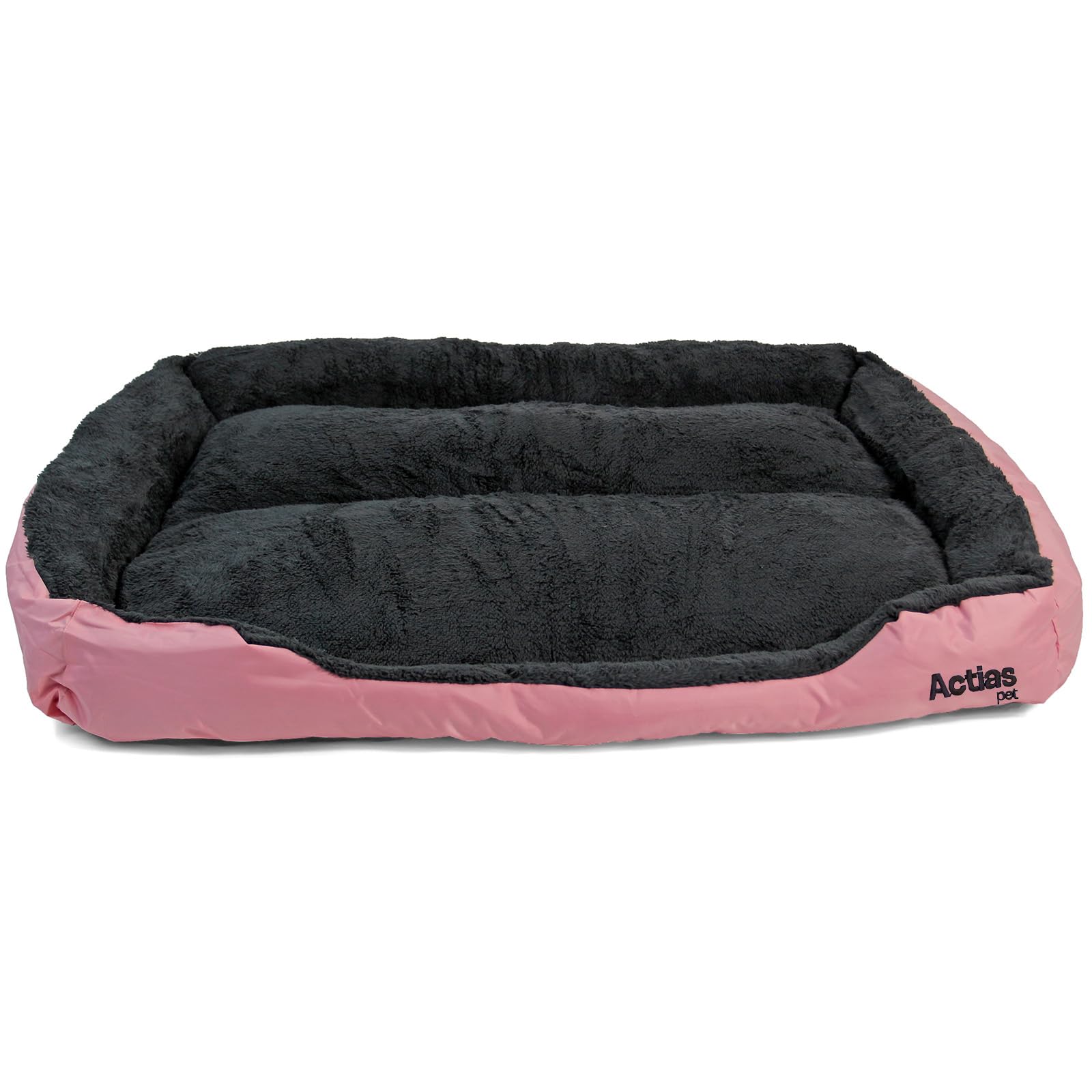 Actiaspet - Soft Washable Dog & Cat Bed | Cozy Faux Fur Fleece Cushion Basket for Pets & Puppies (Pink, XXLarge)