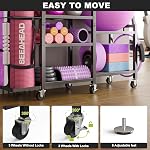 5-Tier Accueil Sac de rangement de gymnastique avec roues, rack de poids et tapis de yoga dumbbell organisateur, matériel de gymnase polyvalent support de rangement pour les accessoires de gym à domicile