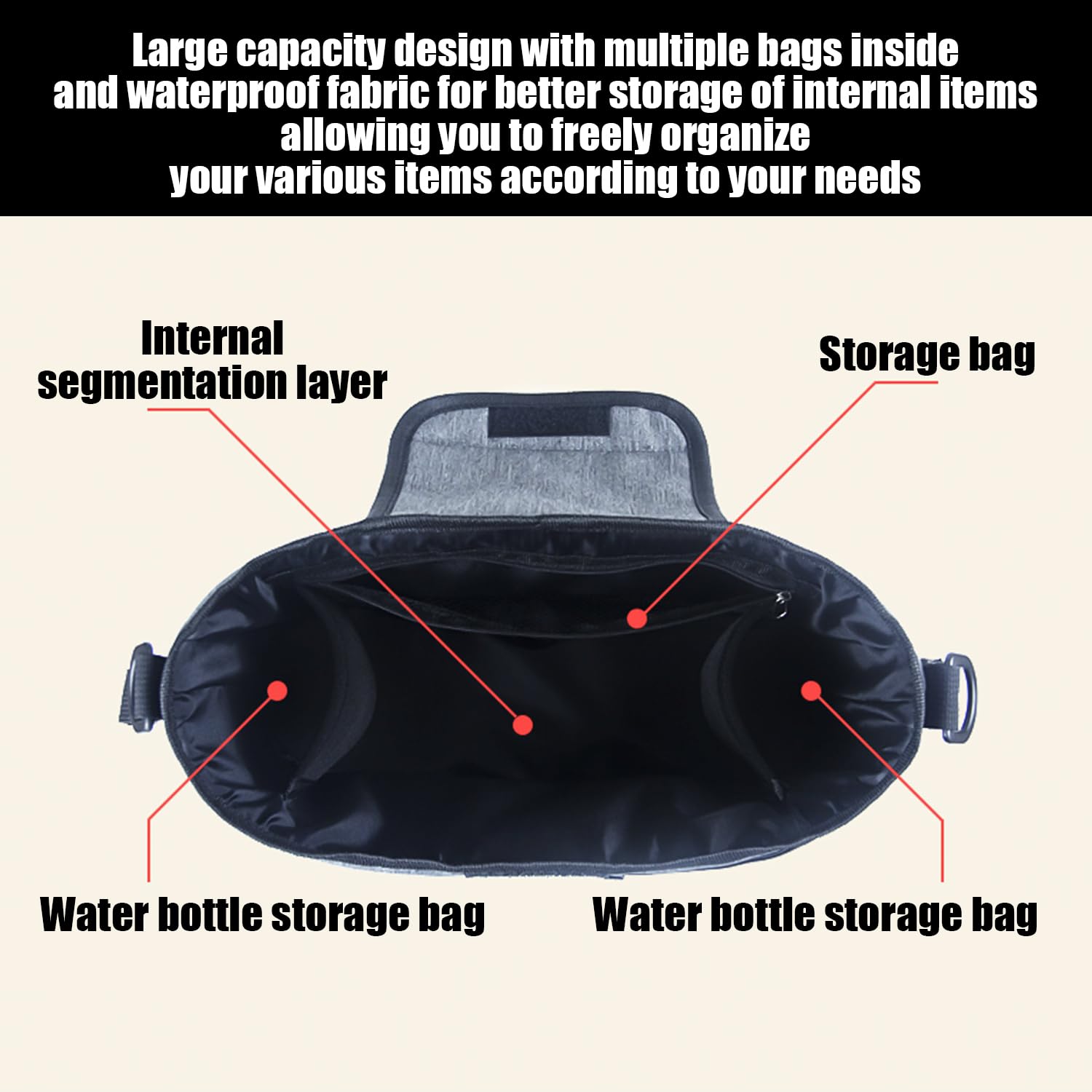 1 sac de rangement, 1 sac en filet, sac pour poussette, accessoires de poussette, sac de rangement pour poussette