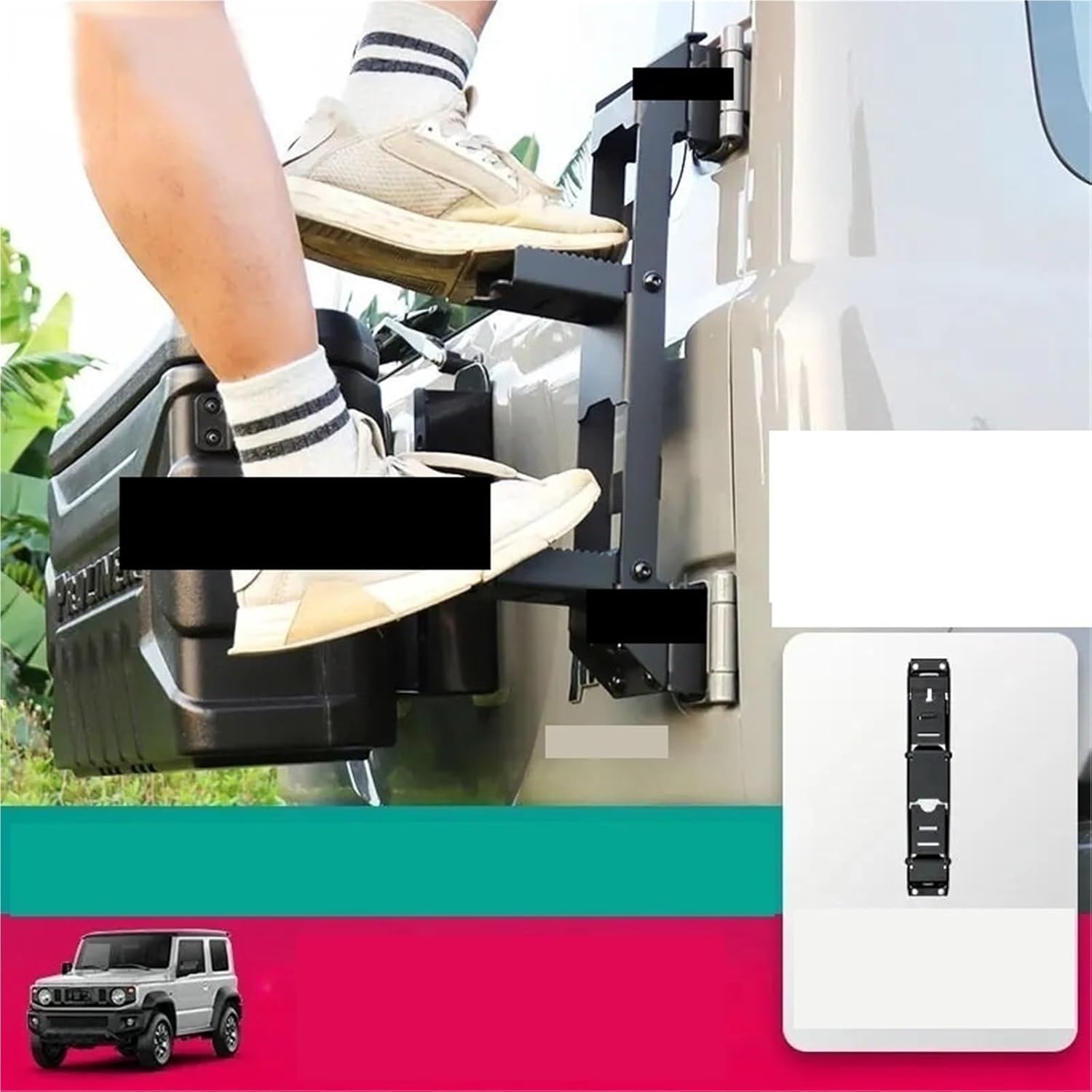 Tailgate Climbing Ladder Compatible with Suzuki Jimny 2019+ JB64 JB74 Accessories Rear Door Roof Climbing Rack