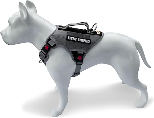 Miniatura 10 de Albcorp - Chaleco arnés táctico para perro  chaleco para perro de servicio sin acción tirante  con gancho extraíble reflectante y parches para