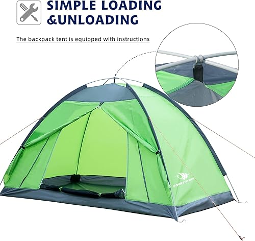 Miniatura 4 de Tienda de campaña de mochila individual de 7.2 × 4 × 4 pies, tienda de campaña impermeable para acampar y senderismo, puede ser utilizada por una