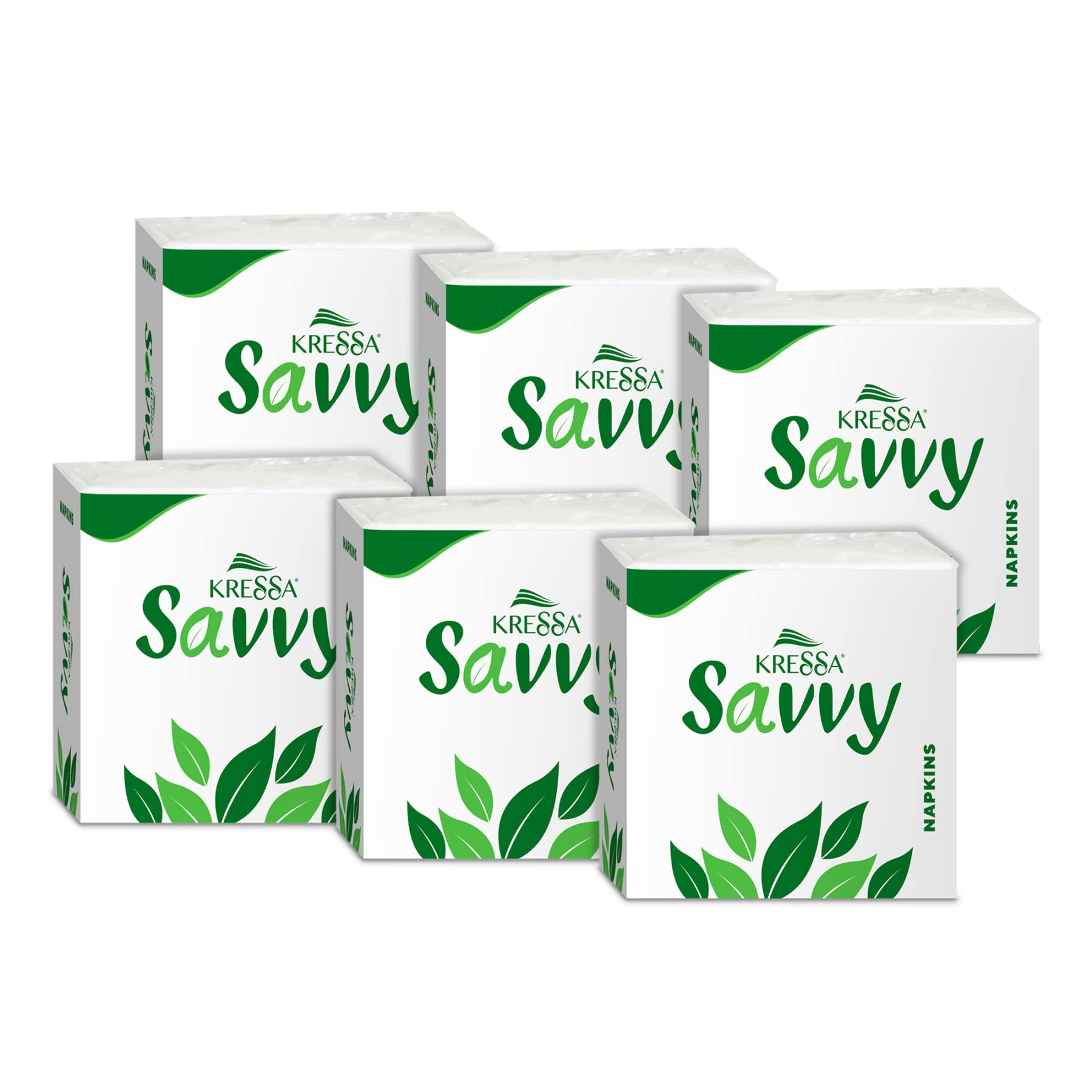 Kressa Savvy Tissue Paper Napkins 1 Ply | 80 X 6 (480 Pulls) | (Pack of 6)
