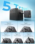 LENCENT 28W Universal Travel Adapter Kit, International Adaptor with 3 USB C 2 USB A, Worldwide Charger for Europe UK Maldives Sri Lanka India Nepal Ghana Zimbabwe Tanzania Nigeria (Type D/G/C/I/A)