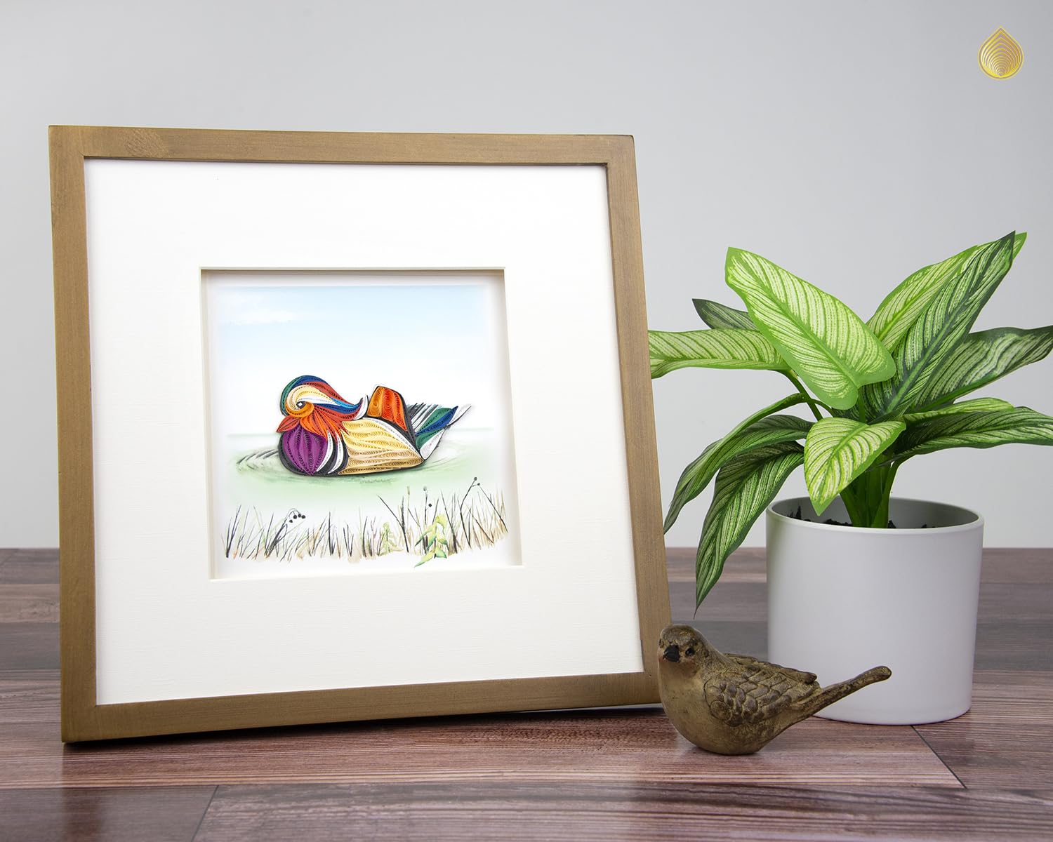 Quilling Mandarin Duck Ducky Delight! Hand-Finished Art Greeting Card Frameable Art, Suitable for Framing in a Card Frame - Image 3