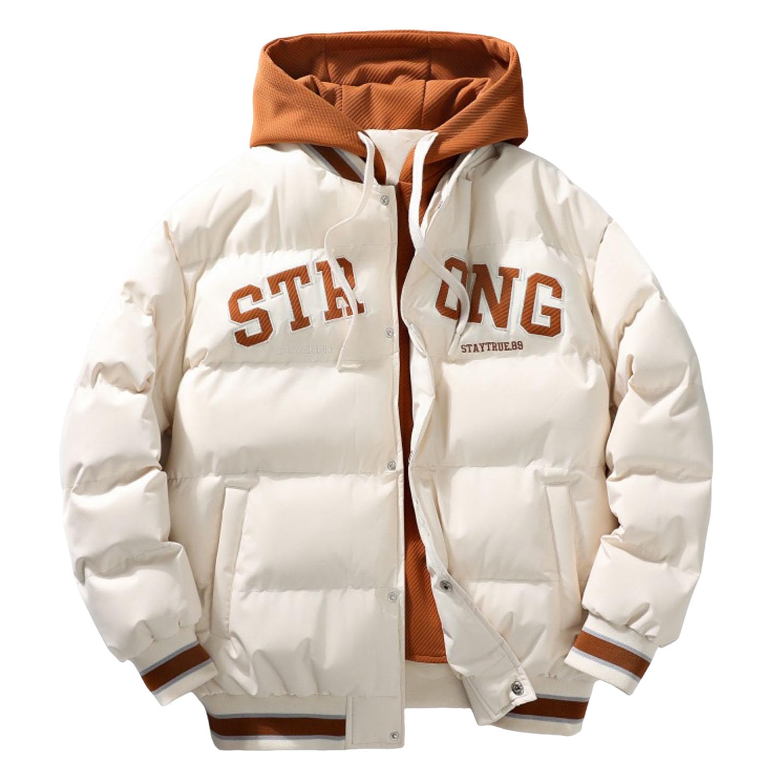 Doudoune Matelassée Homme, Doudounes De Randonnée Homme, Rembourrée Confortable Mens Veste, Sport De Trekking Doudoune Duvet Capuche Respirant Imperméable Veste Zippé Mode Et Le Confort Cohabitent‌