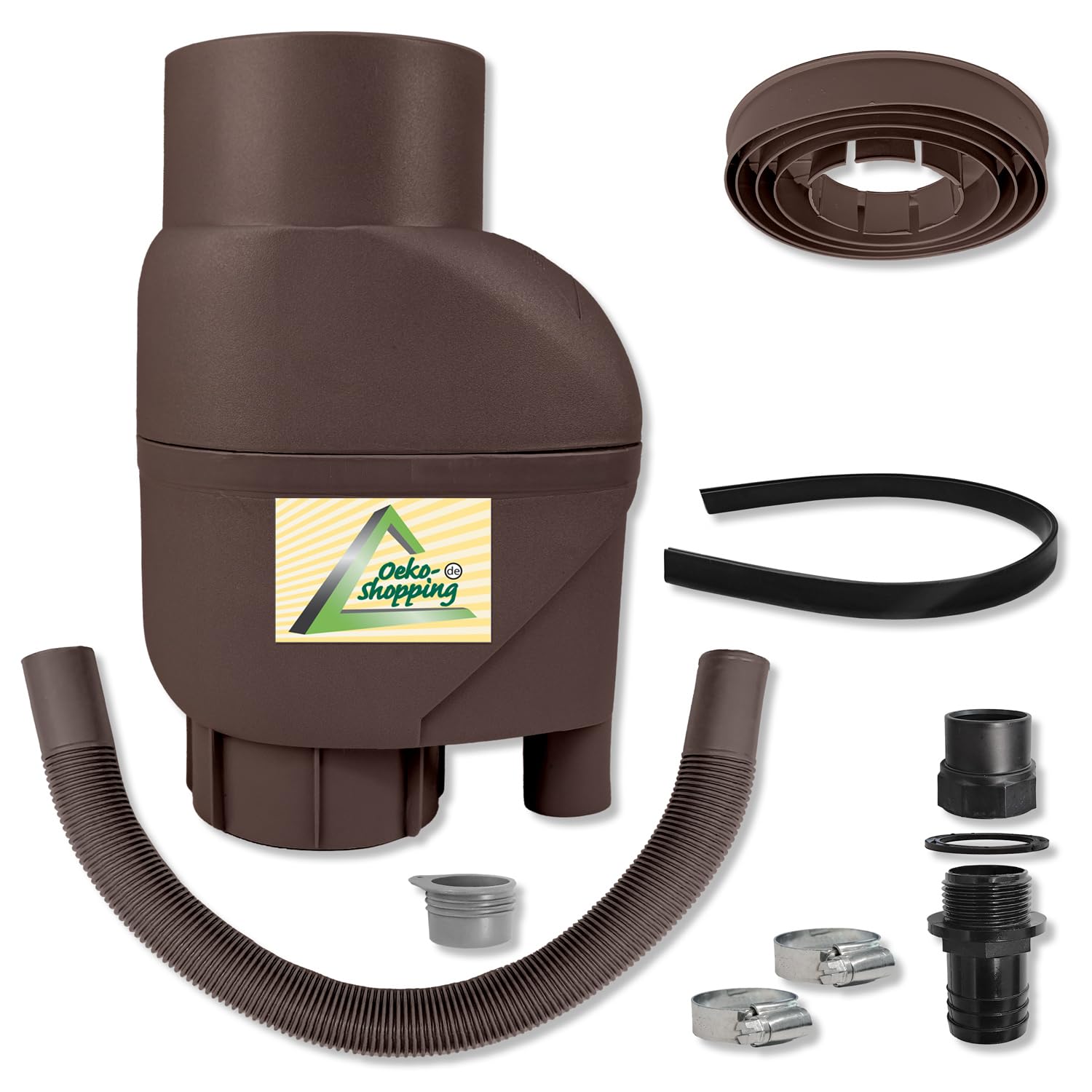 Filtro de bajante colector de Lluvia Filtro de Agua de Lluvia para barriles de Lluvia T33 | con 95% eficiencia con conexión Universal para Todas Las bajantes de 75-110 mm