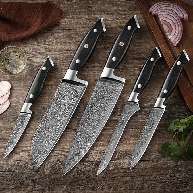 Set Cuchillos Cocina 5 Piezas Acero Inoxidable Forjado miniatura 7