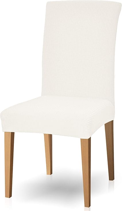 Amazon Co Jp Subrtex 椅子カバー 伸縮素材 フルカバー ストレッチ チェアカバー 洗える 無地 イスカバー 背もたれあり 取り外し可能 家庭 ホテル用 結婚式対応 2枚セット 白 ホーム キッチン