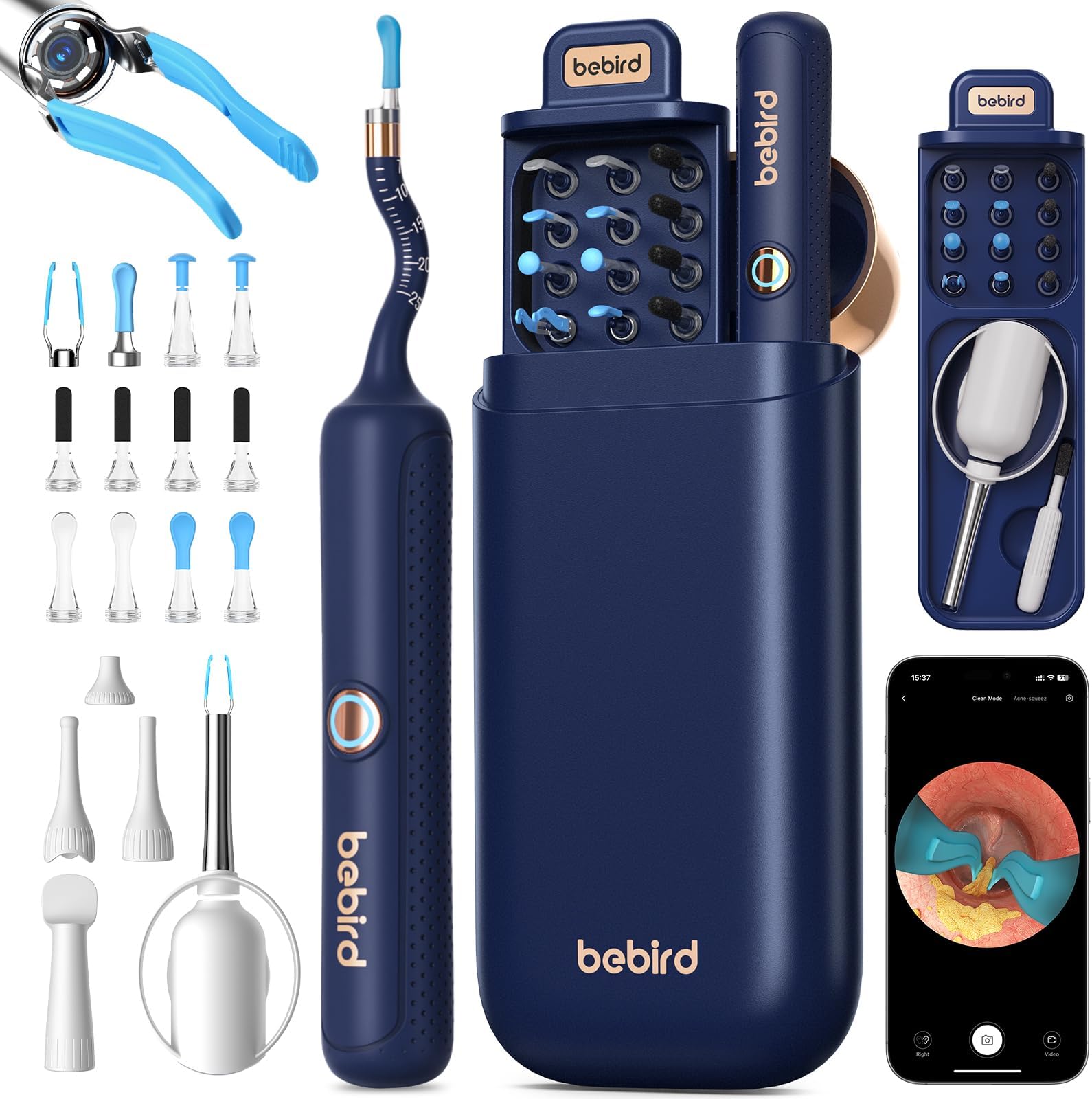 Bebird R37R Ear Wax Removal Tool Camera, Flexible Scope and Visual Tweezers
