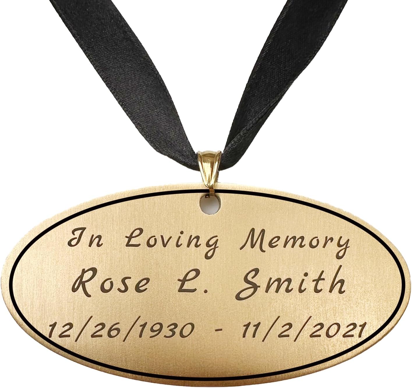 Urn Plaque Custom - Name Plate for Urn Engraved Brass 2.7"x1.4"