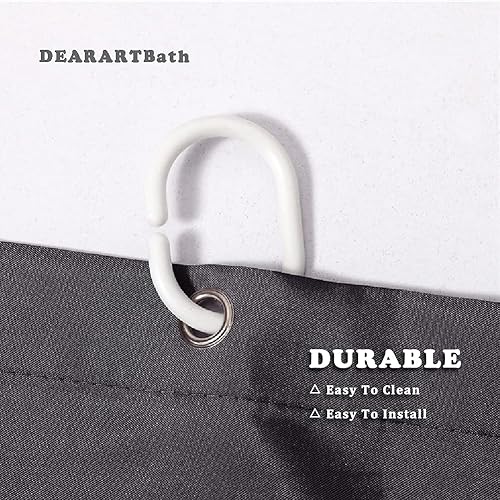 Miniatura 3 de DEARART Cortina de ducha de baño gris oscuro para baño, cortinas de ducha de tela de 60 pulgadas de ancho x 72 pulgadas de alto, con ojales y