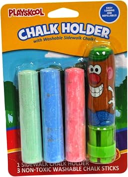 Playskool Chalk Holder Set with Washable Sidewalk Chalk