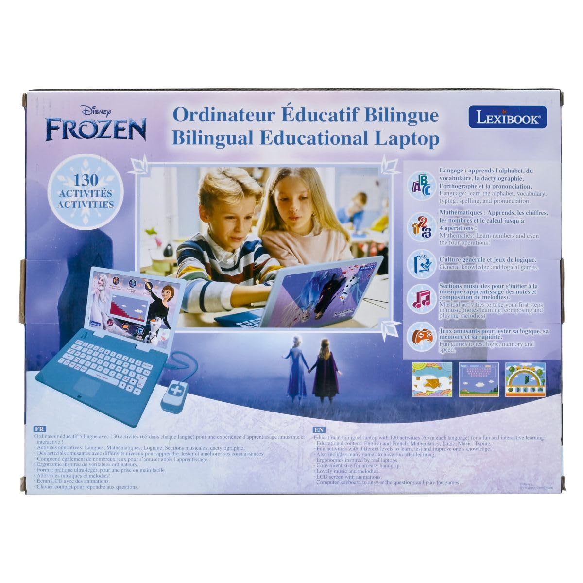 LEXIBOOK Frozen, Educational and Bilingual Laptop French/English, Toy for Child Kid (Boys & Girls) 130 Activities - Image 3
