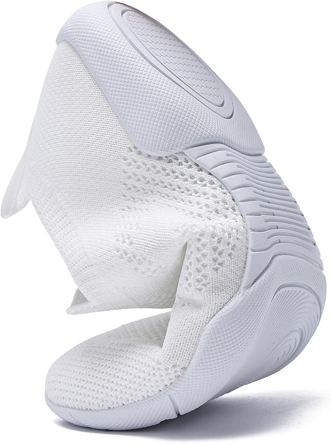 LANDHIKER White Cheer Shoes for Girls Cheerleading Shoes Youth Cheerleading Shoe Sports Tennis Training Athletic Flats Breathable Soft Comfortable Kids Cheer Sneaker Size - Image 9