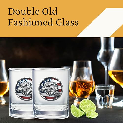 Miniatura 7 de Syracuse Double Old Fashion  Vidrio de doble roca de 14 onzas para licor  Vidrio de peltre hecho por expertos