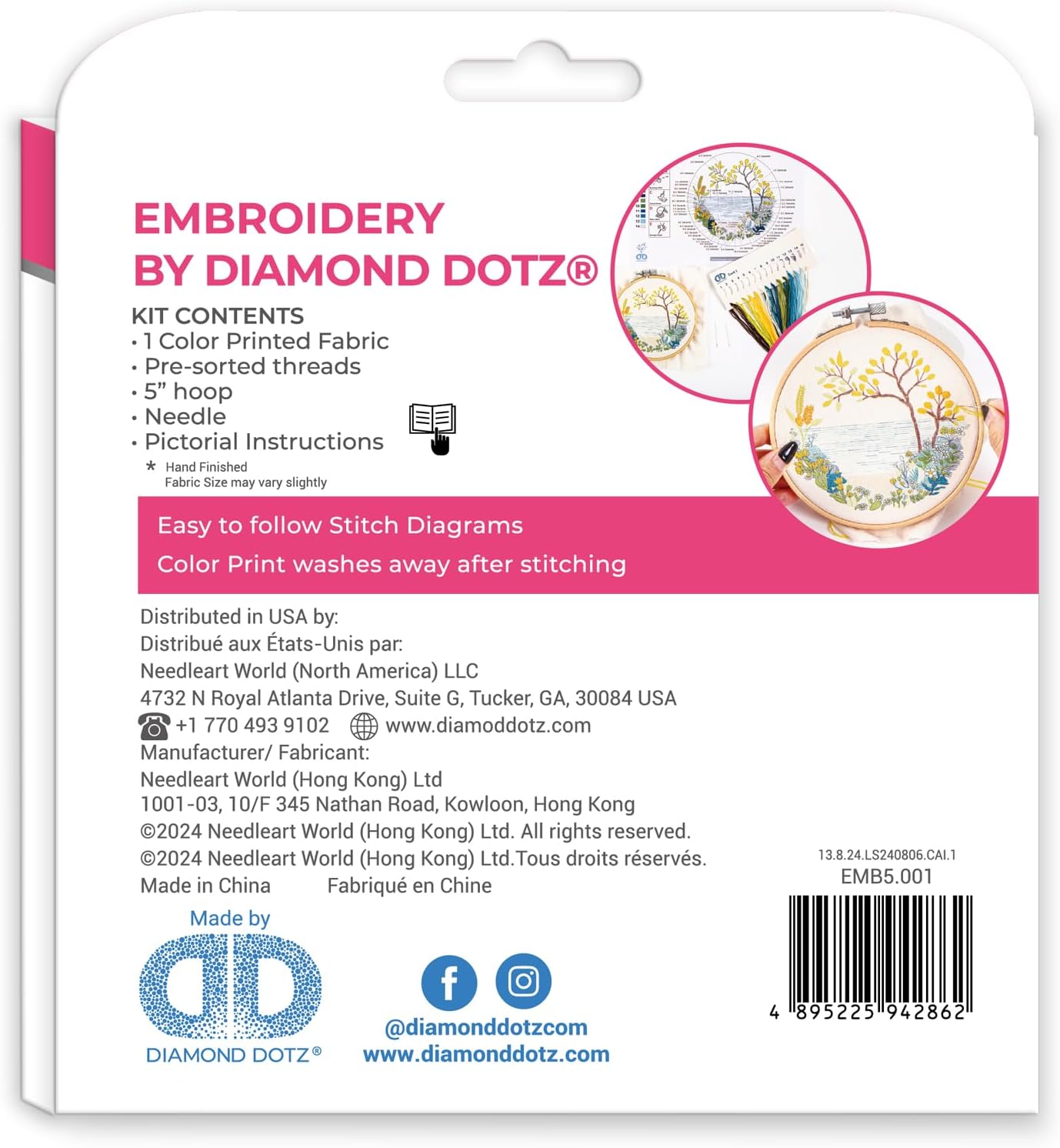 DIAMOND DOTZ Kits - Embroidery Wild Ocean: Dive into Creativity with This Embroidery Kit, Perfect Embroidery Kit for Beginners and Embroidery Kits for Adults