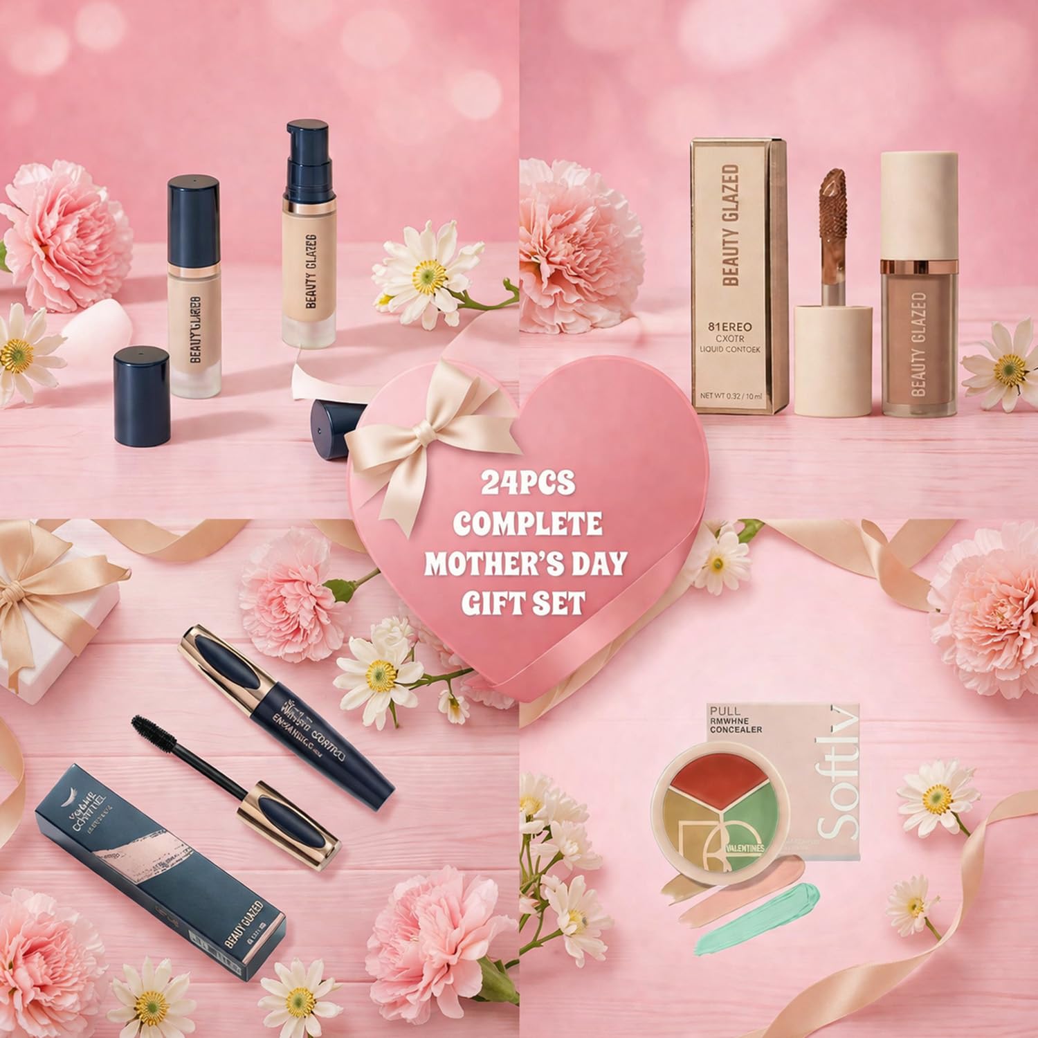 24-teiliges Neujahrs-Schminkset, Kosmetik-Überraschungsset für Frauen und Mädchen, All-in-One-Geschenkset, Kosmetik-Starter-Set