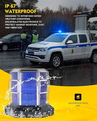 Miniatura 4 de LUMENIX Luz de baliza azul 72 LED de advertencia de emergencia intermitente luces estroboscópicas magnéticasmontaje de tornillo para POV policía