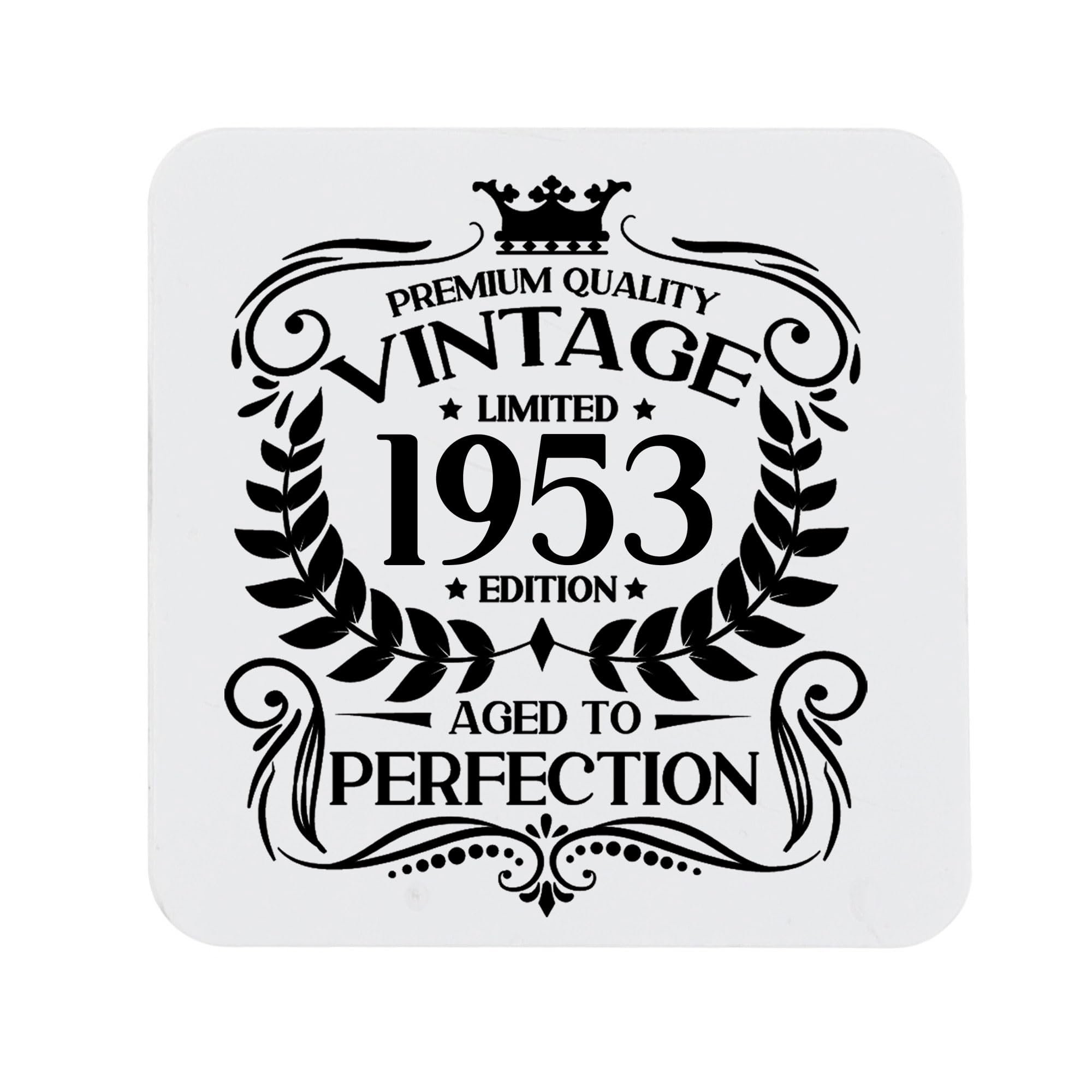 73rd Birthday Gift for Men Vintage 1953 Aged to Perfection Printed Coaster Present for 73 Year Old Etched Printed Placemat (Printed Coaster) — image 1