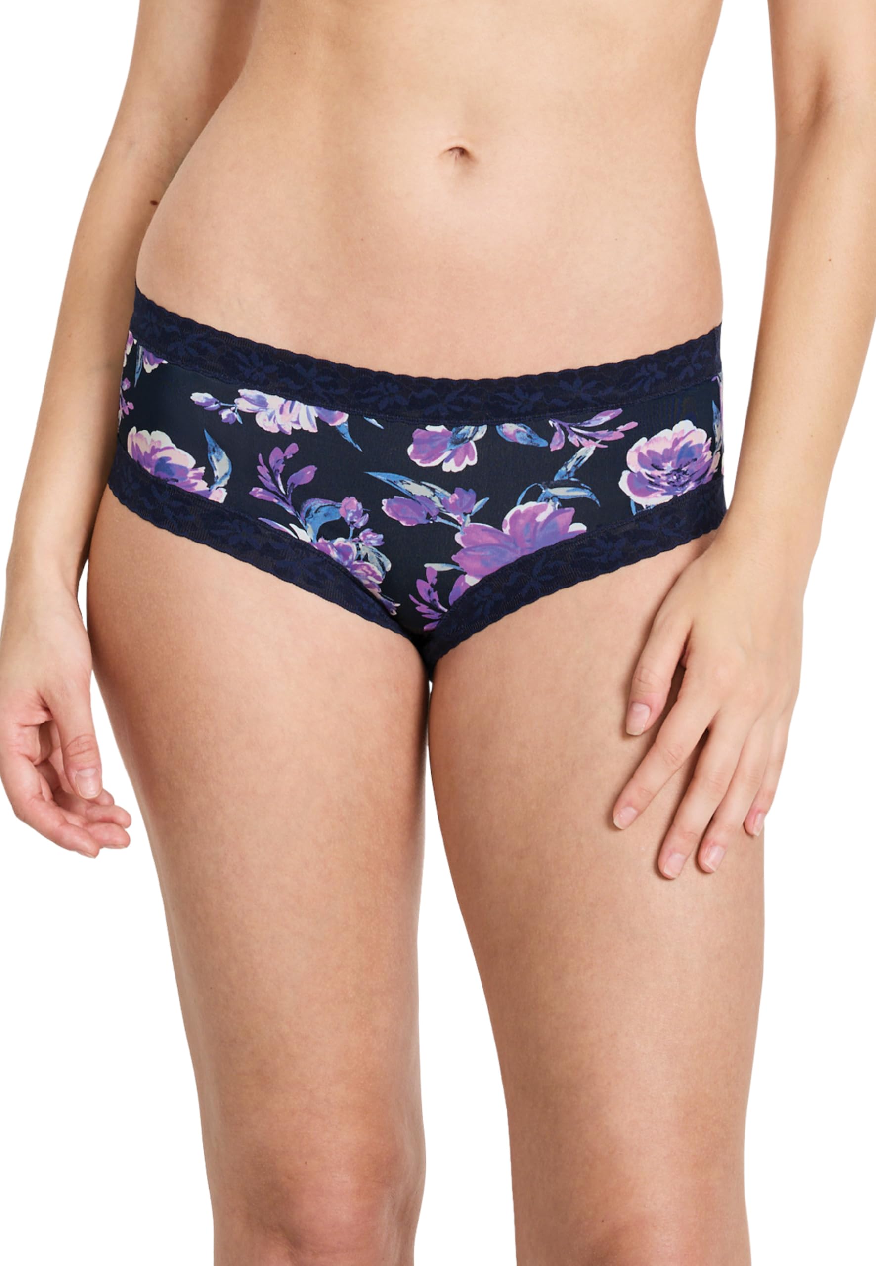 Jockey Women's Formal Floral Navy Parisienne Soft Stretch Lace Hipster, L