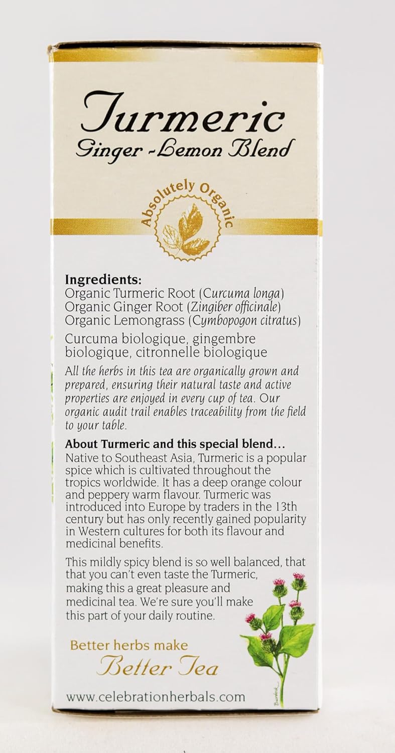 Celebration Herbals Organic Turmeric Ginger Lemon Blend, 24 Bags - Image 5