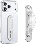 GripMate Support de poignée de téléphone, support de fixation de doigt, kiosque en alliage d'aluminium métallique avec doux TPU Boucle - Universel Ultra Poignée mince et confortable pour iPhone Samsung et la plupart des smartphones, Noir