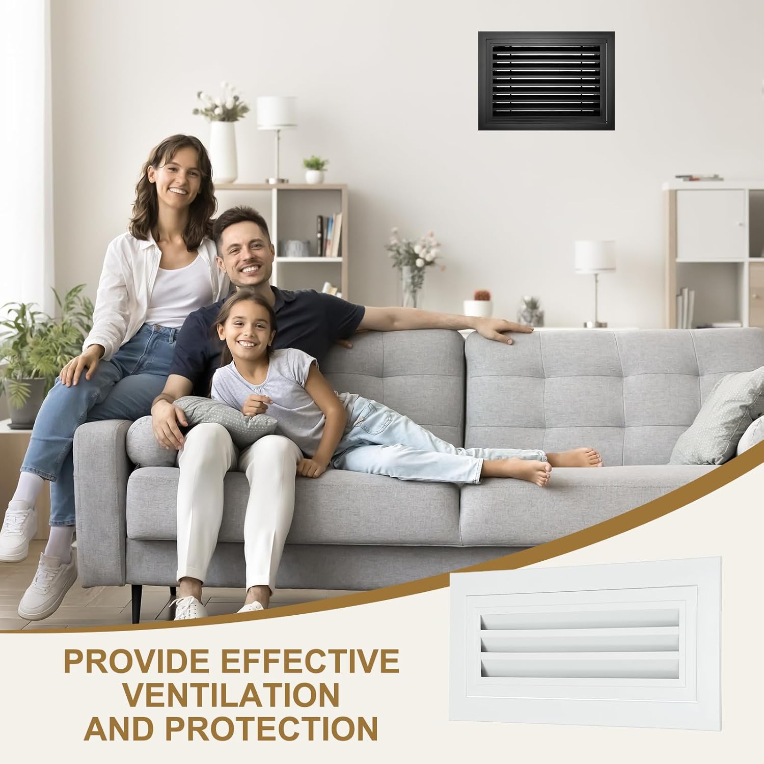 PATIKIL 6" x 16" Aluminum Gable Vent, 1Pcs Return Grille Gable Louver Air Vent with Screen Mesh Filter Removable Door for Sidewall Wall Ceiling Floor Attic Shed HVAC System, White