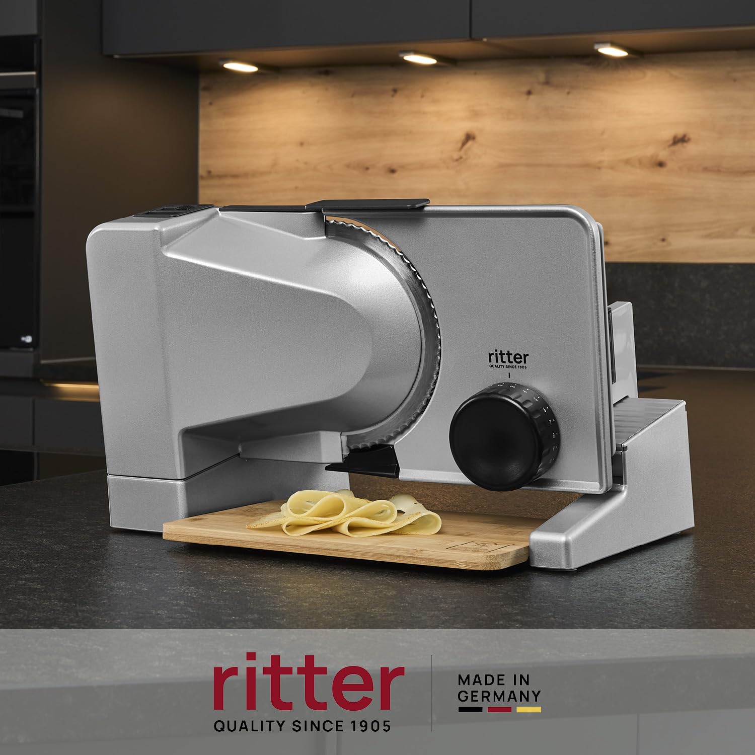 ritter serano 8 Cortafiambres y rebanadora de pan eléctrica de metal macizo, Made in Germany