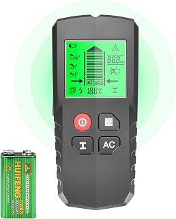 Localizador de líneas, 5 en 1, multifunción, escáner de pared, detector de Stud Finder, localizador de líneas con pantalla LCD HD y alarma de audio para metal, tubos, madera, líneas eléctricas y vigas
