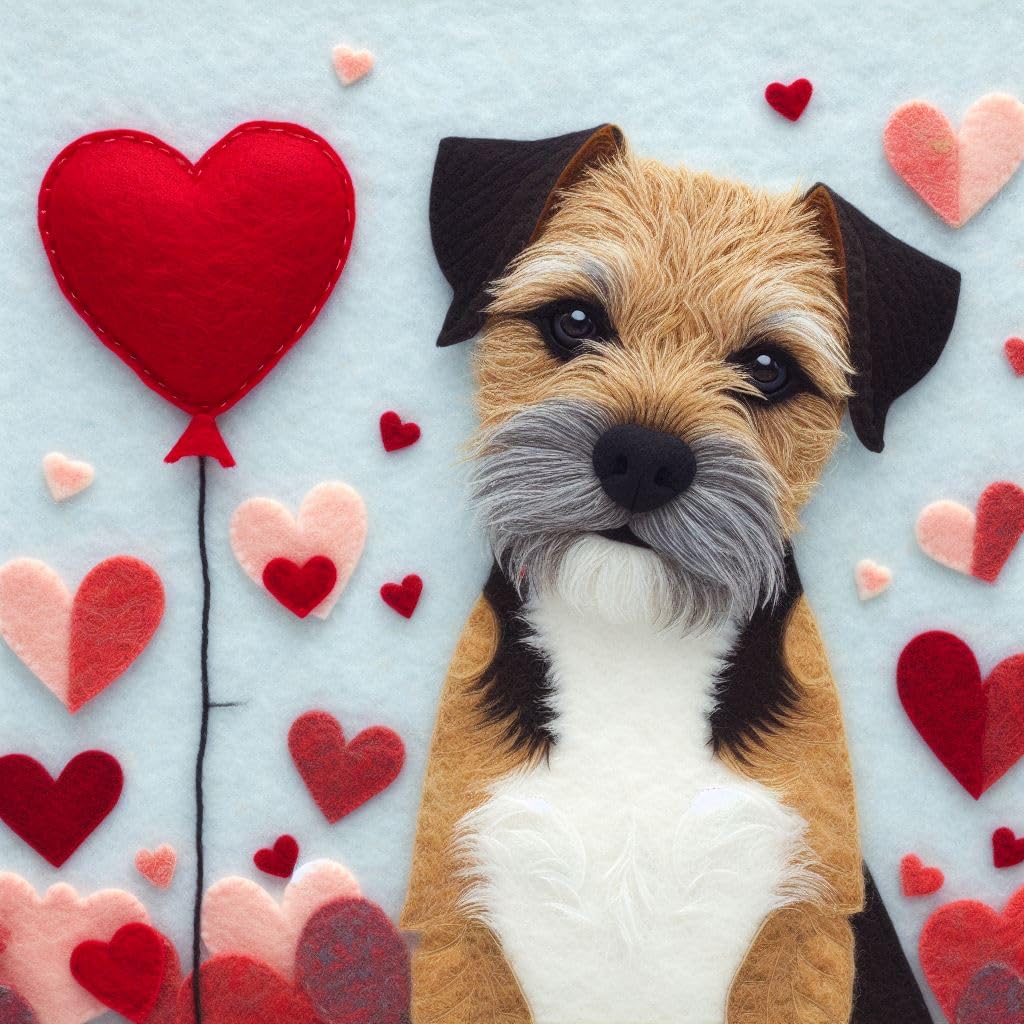 Single Luxury Border Terrier Birthday/Valentine/Mothers Day Card