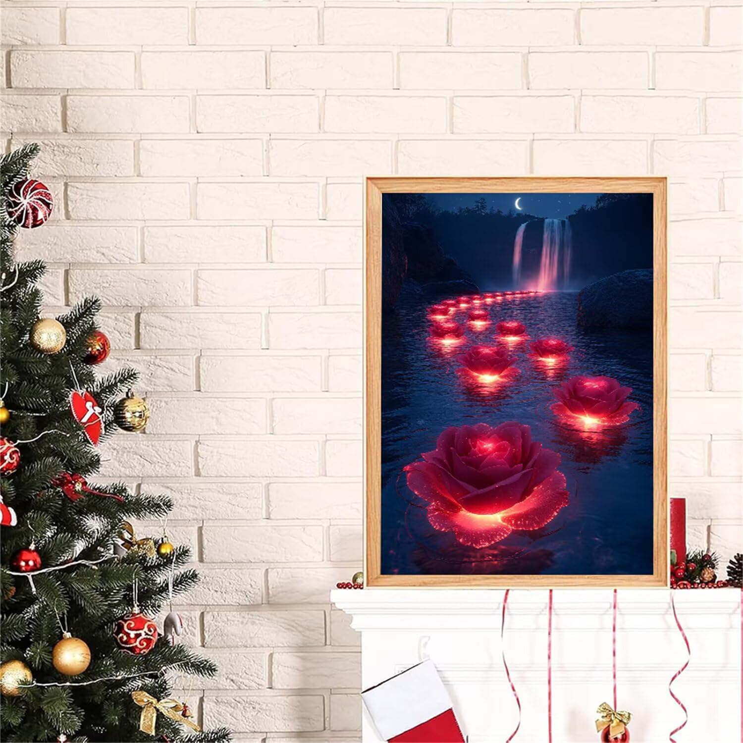 Diamentowa sztuka, lotos, malarstwo diamentowe, jesień, DIY, kwadratowe wiertło, klejnot, sztuka, dla dorosłych, początkujących, kryształ górski, haft, zestawy rzemieślnicze, tworzenie mozaiki