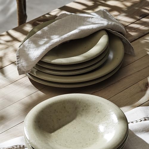 Image of Porto by Stone Lain Aro 24-Piece Premium Kitchen & Dining Dinnerware Set Stoneware, Green Matte, Crafted in Portugal, Dishwasher and Microwave Safe Scratch-Resistant Dish Set for 8