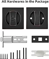 Vista 6 de Lethato Herrajes para Puerta Corredera de Bronce Aceitado, Cerradura para Puerta Corredera, Pestillo para Puerta Corredera, Cerradura de Privacidad