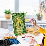Paquet de 160 8x10 dans Toile Conseils pour la peinture, Toile pour la peintures avec l'Easel en bois, Détail de la peinture Pinceaux Art Toile Easel Kit de peinture avec les pinceaux Set Palettes