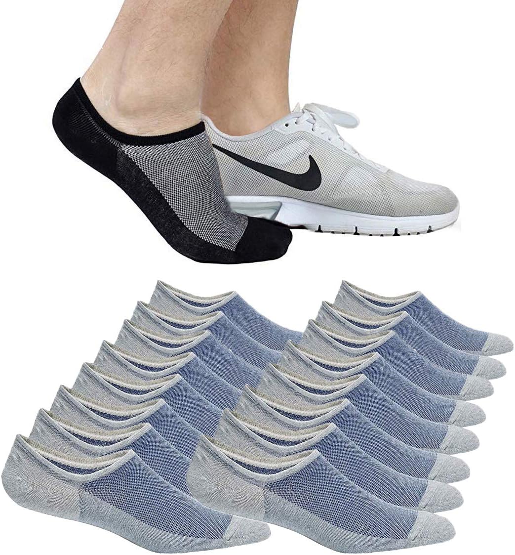No Show Socks Ankle Low Cut Socks for Mens, Non Slip, 8 Pairs 16 Pairs
