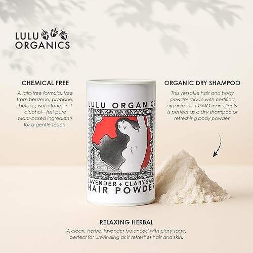 Miniatura 2 de Champú seco en polvo, ideal para cabello oscuro, rubio y graso, polvo corporal orgánico para mujeres y hombres, sin parabenos ni talco, sin