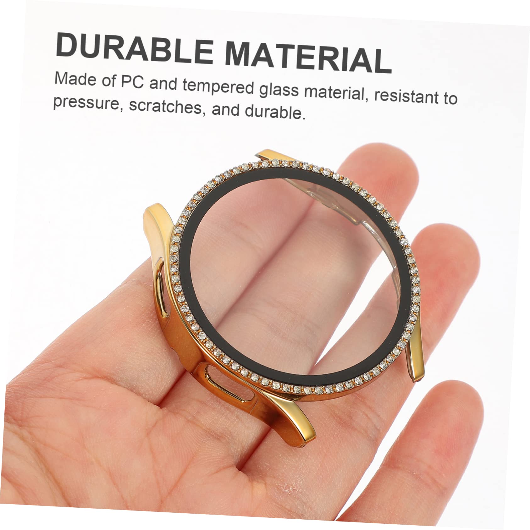 Housoutil Galaxywatch4 Wear-resistant Protector Sparkling Watch Case Screen Shell Bling Watch Cases Protector Exquisite Case Dimond Diamond Anti-fall Watch Cover Tempered Film