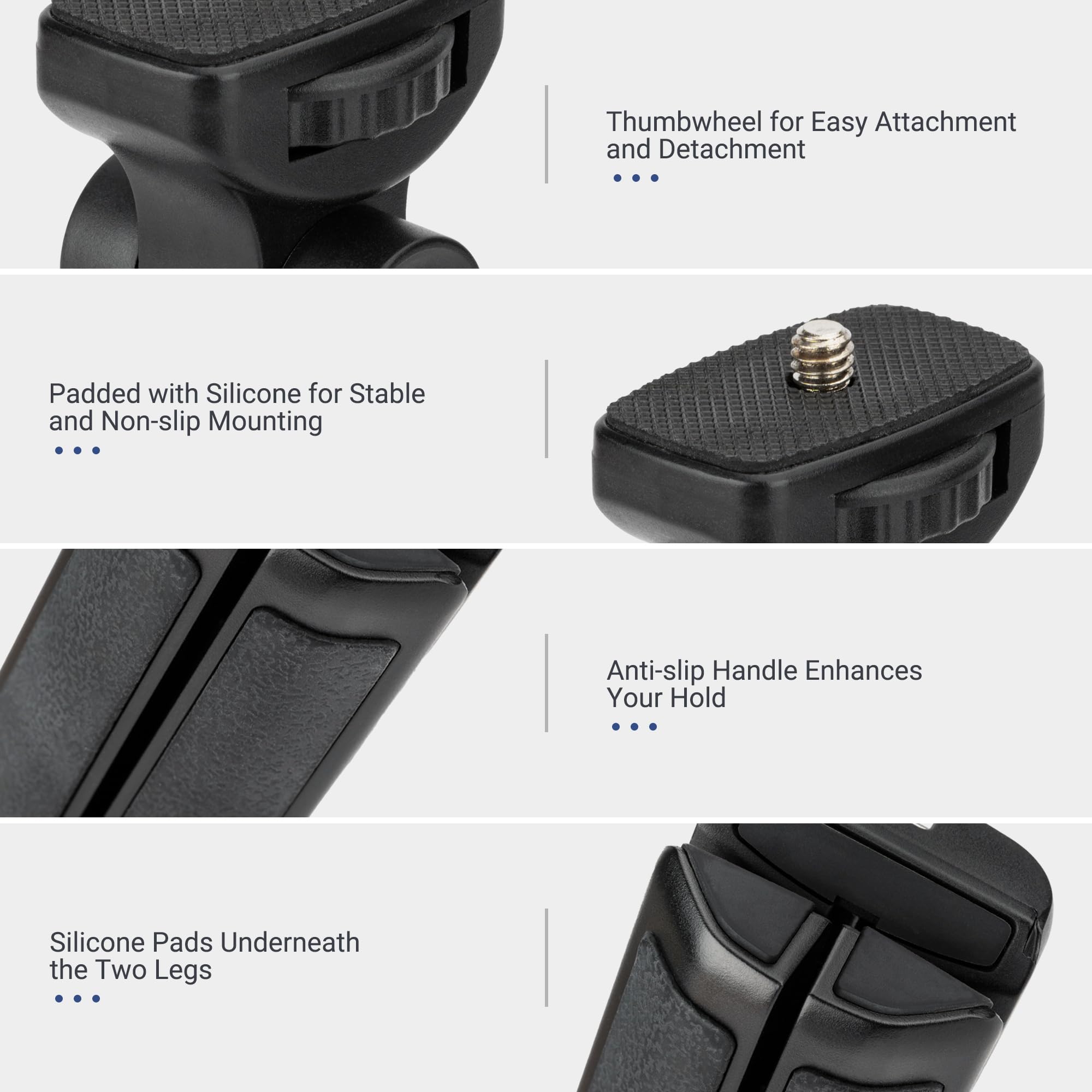 JJC Statyw biurkowy z uchwytem Vlog z pilotem Bluetooth TG-BT1 do Fujifilm X100VI X-S20, X-H2S, X-H2, X-T5, X-T4, X-T3, X-T30 II, X-T30, X-S10 stabilizator wideo kamery