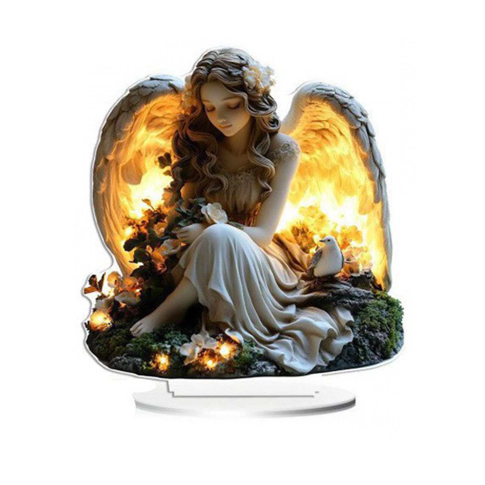 Beautiful 2D Statue Clear Acrylic Decorative Figurine Ornament for Car Dashboard and Desktop Car Rear View Hanging Ornament Auto Interior Decoration