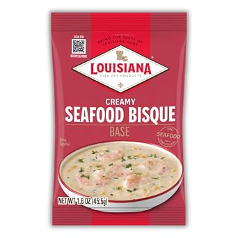 Louisiana Fish Fry Creamy Seafood Bisque Base - 1.6 oz Packet, Authentic Louisiana Cajun Bisque Base, Easy One-Pot Meal