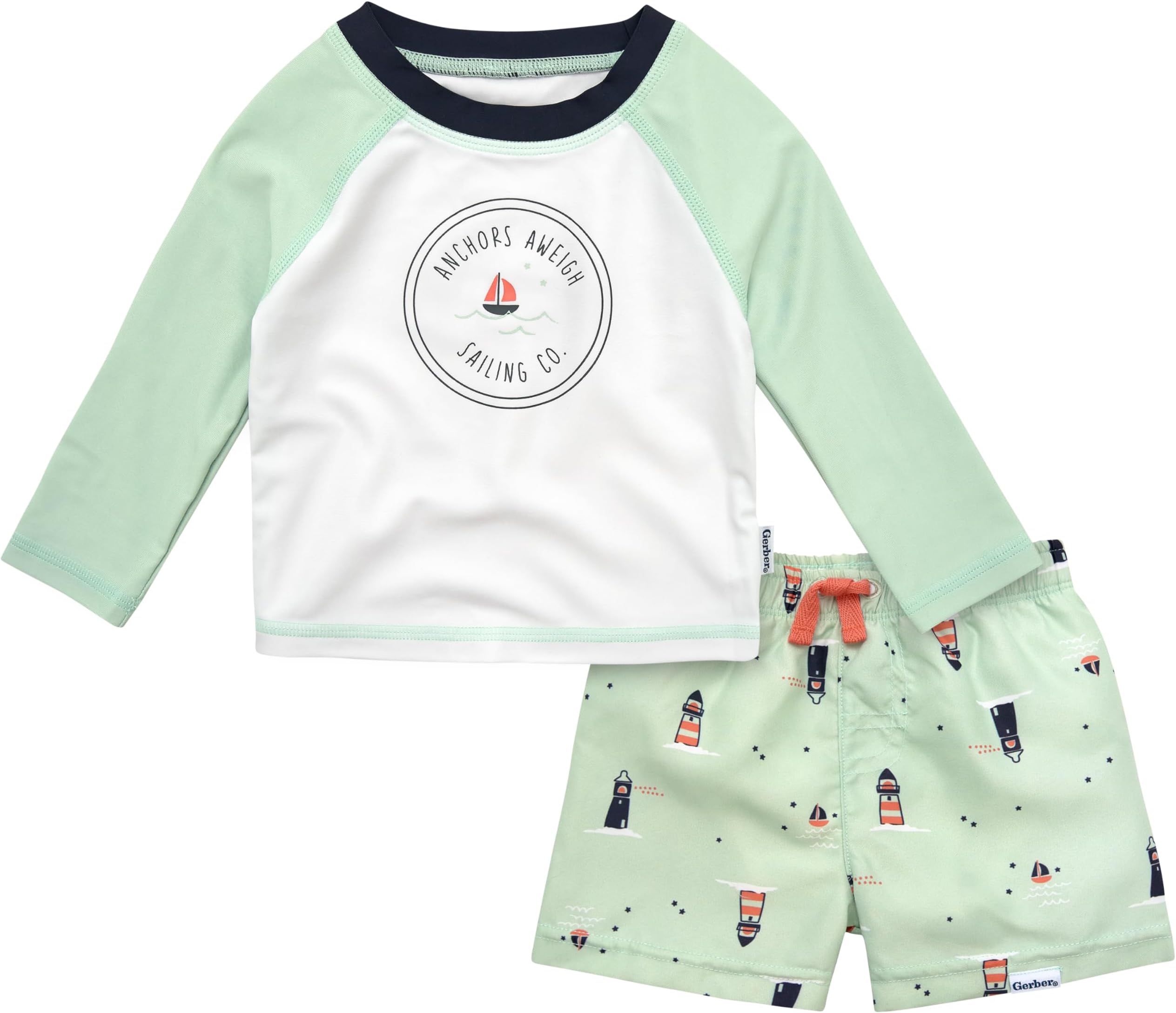 Baby-Boys Toddler Long Sleeved Rashguard Swim Bathing Suit Set